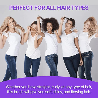 LUCETE Rainbow Volume S Brush(medium)-Detangling Hairbrush with A Mirror-Travel size