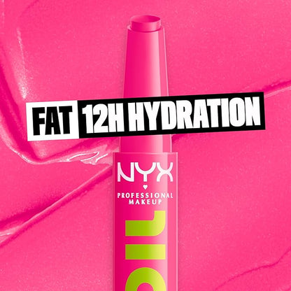 NYX PROFESSIONAL MAKEUP Fat Oil Slick Click, Lightweight, Buildable, Pigmented Vegan Lip Balm - Thriving