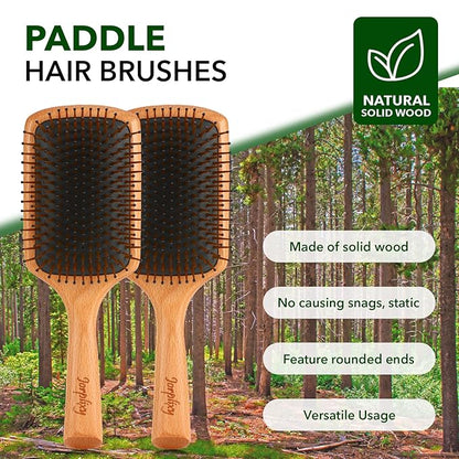 Hair brush for Men and women,wet brush with wooden handle,curly hair brush,air cushion brush,wooden hairbrush for Thick/thin/Fine Hair,paddle brush for Wet & Dry Hair,square large hair brush
