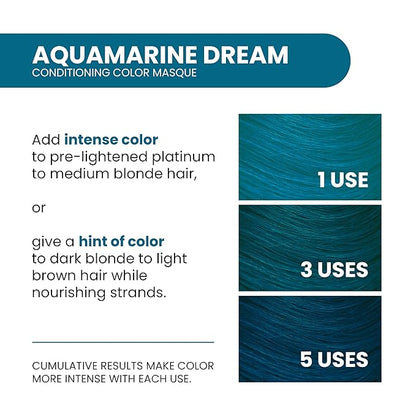 ALOXXI InstaBoost Conditioning Color Mask in Aquamarine Dream, Deposits Teal Color and Deeply Conditions Hair, 6.8 Fl Oz