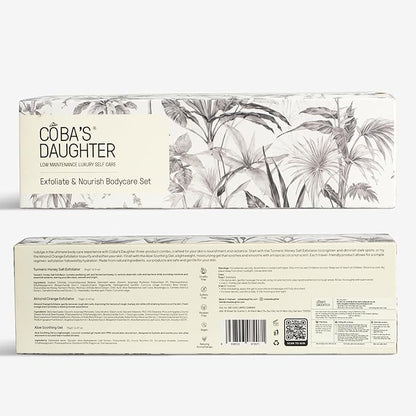 COBA'S DAUGHTER Women Gift Set – 3-Piece Body Care Spa Kit with Honey Turmeric Scrub, Almond Orange Scrub & Aloe Vera Gel – Self-Care Gift Box, Spa Gift Basket, Travel Size Beauty Set
