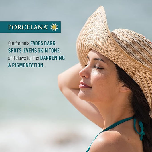 Porcelana Daytime Hydration Skin Lightening Cream For Face & Body [New Formula] - Fades Dark Spots & Evens Skin Tone - Moisturizer for Age Spots, Sun Spots, Acne Scars, Melasma & Discoloration(2 Pack)