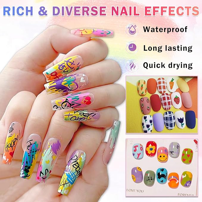 12 colors nail art pens