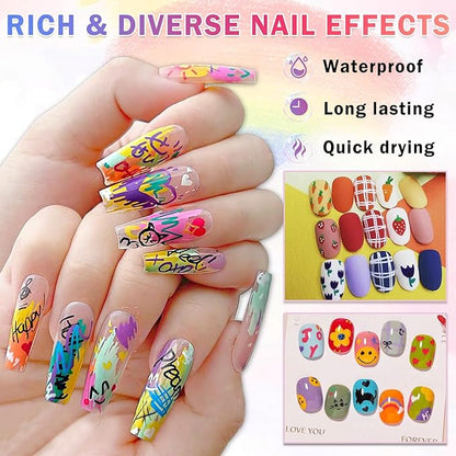 12 colors nail art pens