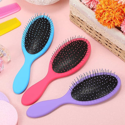 Nuogo 3 Pieces Hair Brush Detangler Soft Bristles Detangling Brush Round Painless Comb Glide Through Tangles with Ease for Most Hair Types Women Men Boys and Girls Wet and Dry Curly