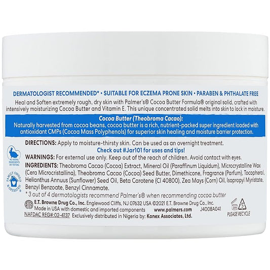 Palmer's Cocoa Butter Formula Daily Skin Therapy Solid Lotion, 7.5 Oz (Pack of 3) Intensive Body Moisturizer with Vitamin E for Extremely Dry & Eczema-Prone Skin, Helps Provide 48-Hour Deep Hydration