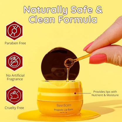Original My Bee Balm Lip Balm - Propolis Hydrating Balm Honey Pot for Dry, Chapped & Cracked Lips with Propolis, Honey & Vitamin E - Soften, Smooth & Reduce Lip Lines