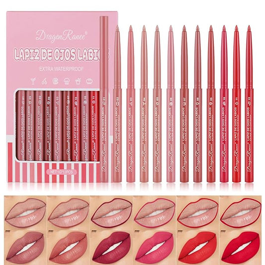 12 Colors Lip Liner Combo, Matte Lipstick Lip