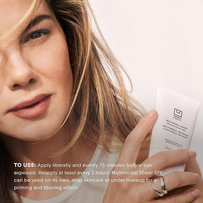 U Beauty Multimodal Sheer Facial Mineral Sunscreen SPF 25 with Non-Nano Zinc Oxide SPF Filter, plus Clary Sage and Pongamia Pinnata Seed Extracts for Brighter-Looking Skin with an Airbrush Finish