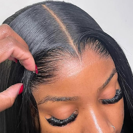 13x6 Full Frontal HD Lace Wig 0.11mm Ultra-thin Invisible HD Lace Front Wigs Human Hair Pre Plucked Bleached Knots 180% Density Body Wave Wigs For Women 26 Inch