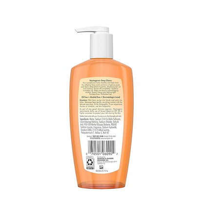 Neutrogena Deep Clean Daily Facial Cleanser with Beta Hydroxy Acid for Normal to Oily Skin, Alcohol-Free, Oil-Free & Non-Comedogenic, 6.7 fl. oz 6pk
