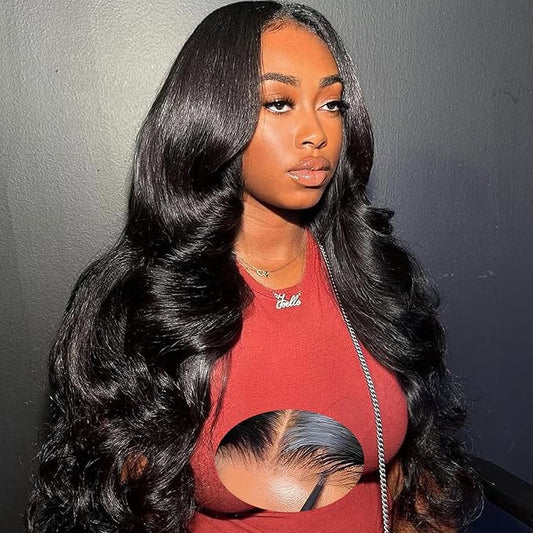 30 Inch Glueless Wigs Human Hair Pre Plucked 180% Density Wear and Go 4x4 Body Wave Lace Front Wigs Human Hair for Black Women