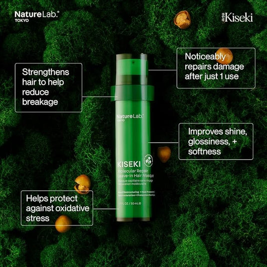 NATURELAB. TOKYO Kiseki Molecular Repair Leave-In Hair Masque Refill: Restores Damaged Hair, Repairs Heat & Chemical Damage, Boosts Strength, Smoothness & Softness, 1.7 Fl Oz