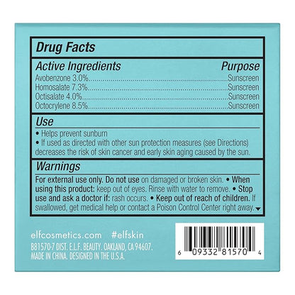 e.l.f. Holy Hydration! Face Cream, Broad Spectrum SPF 30 Sunscreen, Moisturizes & Softens Skin, Quick-Absorbing & Ultra-Hydrating,1.7 Ounce