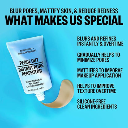 Peace Out Skincare Instant Pore Perfector, Skin Primer Silicone-Free, 0. 8 Oz