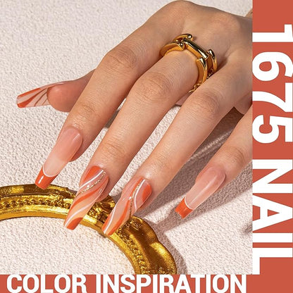 Melodysusie thick orange gel nail