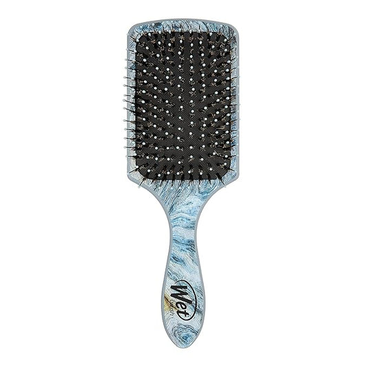 Wet Brush Paddle Shine Enhancer with Argan Oil, Distressed Wood - Ultra-Soft IntelliFlex Detangling Bristles with Boar Bristles For A Smooth & Shiny Finish - Pain-Free Hair Brush For Women & Men