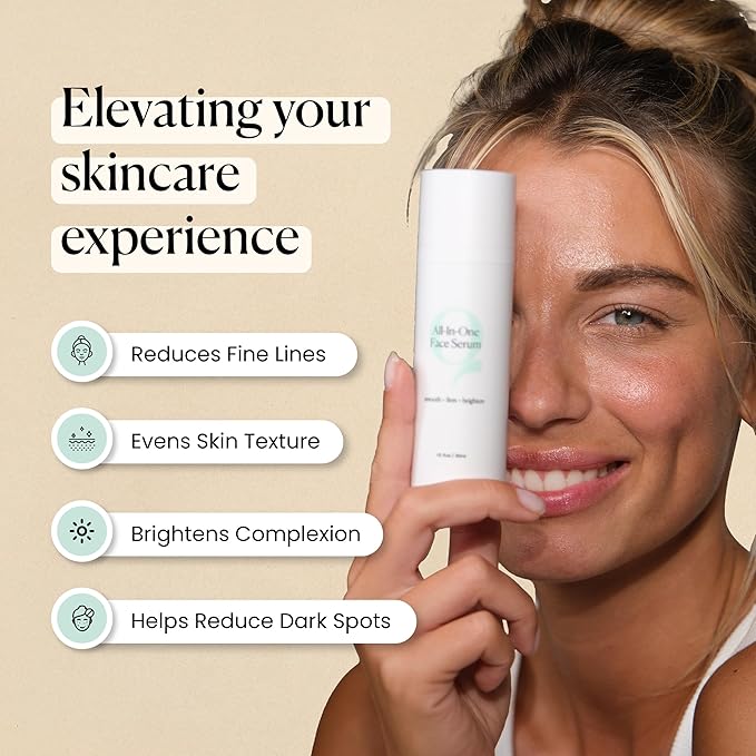 Qure All In One Hyaluronic Acid Serum for Face, Facial Serum With Niacinamides, Retinol, Lactic & Mandelic Acid, Bakuchiol, Peptides & Vitamin C Formulated For Fine Lines & Wrinkles