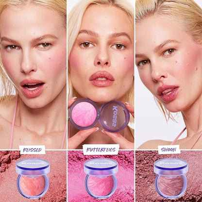 Kosas Blush is Life – Talc-Free Dimensional Blush Baked with Squalane & Hyaluronic Acid – Long Wear, Safe for Sensitive Skin - Butterflies