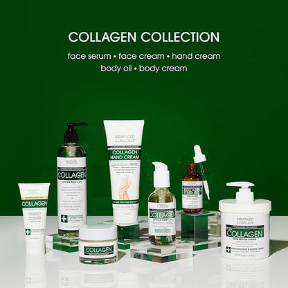 Advanced Clinicals Hydrating Collagen Oil For Body & After Shower | Visible Anti Aging Skincare Moisturizer Collagen Body Oils For Women & Men Helps Soften Appearance Of Crepey Skin, Large 12 Fl Oz