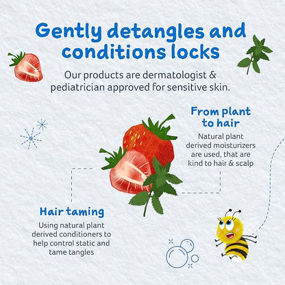 Childs Farm, Kids Hair Conditioner for Dry, Sensitive Skin & Scalp, Strawberry & Organic Mint, Conditions & Nourishes, Vegan, Cruelty-Free, 8.4 Fl Oz