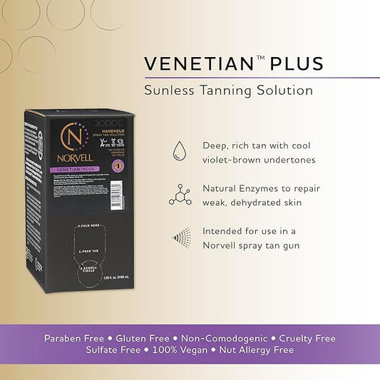 Norvell Premium Sunless Tanning Solution - Venetian Plus, 128 Fl Oz