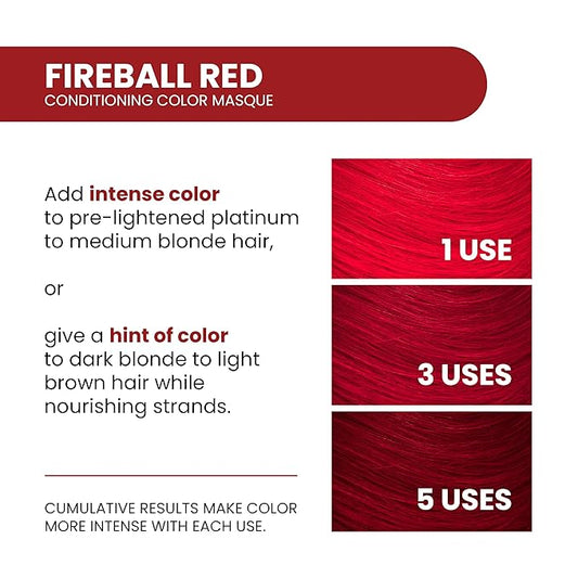 ALOXXI InstaBoost Conditioning Color Mask in Fireball Red, Deposits Red Color and Deeply Conditions Hair, 6.8 Fl Oz