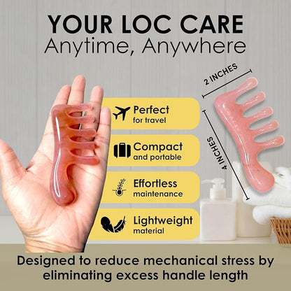 Loc Comb - Scalp Massager | Gua Sha Hair Care Inspired Wide Tooth Comb for Curls - Head Massager for Hair Growth, Hair Detangler for Women, Men By NVLX LABS