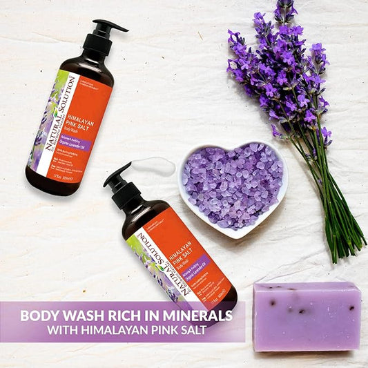 NATURAL SOLUTION Pink Salt Body Wash, Relax & Purifying Body Wash with Organic Lavender Oil - 500 ml