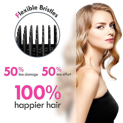 Vented Detangling Hair Brush - 2 Pack Detangler Hairbrush for Effortless Tangle Removal - Ultra-Soft Bristles -For Natural Curly Straight Wet Dry Damaged Hair for Women Men Kids