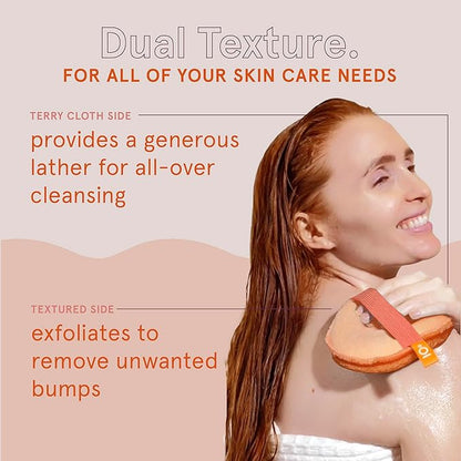 Cleanlogic Bath and Body Exfoliating Body Scrubber, Dual-Texture Round Exfoliator Tool for Smooth, Clean Skin, Daily Skincare Routine, 3 Count Value Pack