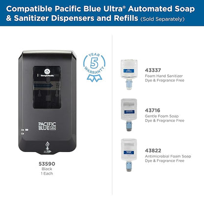 Pacific Blue Ultra Gentle Foam Hand Soap Refill (43716), Compatible Only With Pacific Blue Ultra Automated Touchless Dispenser, Dye and Fragrance Free, 40.5 FL OZ Per Refill, 3 Refills Per Case