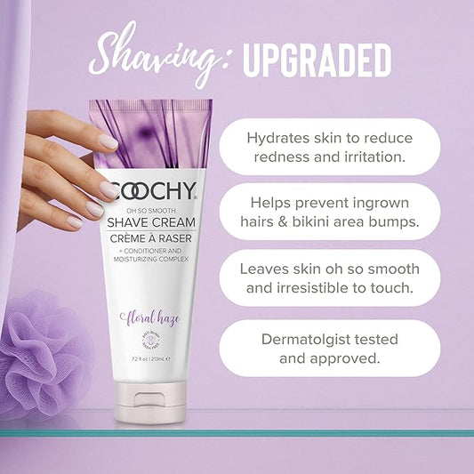 Coochy Intimate Shaving Cream | Shave Conditioner & Moisturizer for Face & Body | Ideal for Sensitive Skin Care, Anti-Bump | Floral Haze, 3.4 oz