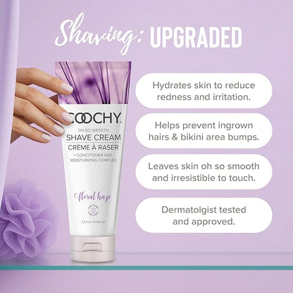 Coochy Intimate Shaving Cream | Shave Conditioner & Moisturizer for Face & Body | Ideal for Sensitive Skin Care, Anti-Bump | Floral Haze, 7.2 oz