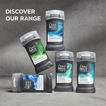 Dove Men+Care Deodorant Stick for Men Clean Comfort Pack of 2 Aluminum Free 72-Hour Odor Protection Mens Deodorant with 1/4 Moisturizing Cream 3 oz