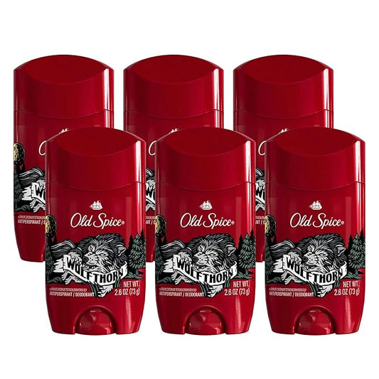 Old Spice Aluminum Free Deodorant for Men, 24/7 Odor Protection, 24/7 Freshness & Lasting Scent, Goes on Clear, Wolfthorn with Sweet Citrus Scent, 2.6 oz (Pack of 6)