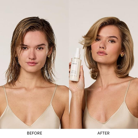 OUAI Leave In Conditioner & Heat Protectant Spray - Prime Hair for Style, Smooth Flyaways, Add Shine and Use as Detangling Spray - No Parabens, Sulfates or Phthalates (4.7 oz)