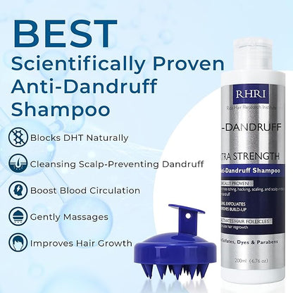 Anti Dandruff Shampoo for Men & Women | Extra Strength Medicated Shampoo with 2% Salicylic Acid and Tea Tree Oil for Itchy, Dry Scalp, Flakes and Build-Up | Sulfate Free 200ml