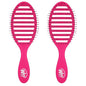 Wet Brush Speed Dry Hair Brush - Pink - Vented Design and Ultra Soft HeatFlex Bristles Are Blow Dry Safe With Ergonomic Handle Manages Tangle and Uncontrollable Hair - Pain-Free (Pack of 2)