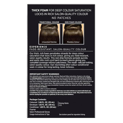 John Frieda Precision Foam Colour, Deep Brown Black 3N, Full-coverage Hair Color Kit, Anti-Fade Gray Coverage, Deep Color Saturation Hair Dye, 1 Application