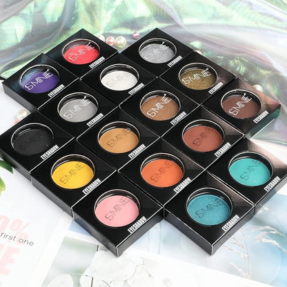ISMINE Single Eyeshadow Powder Palette Shimmer Gold, High Pigment, Longwear Single Gold Eye Makeup for Day & Night (#16)