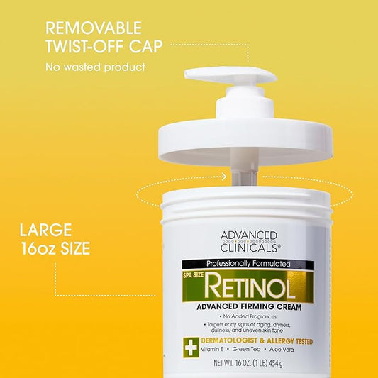 Advanced Clinicals Retinol Body Lotion + Collagen Body Oil 2pc Skincare Set For Women & Men | Fragrance Free Retinol Lotion + Collagen Massage Body Oil To Improve Appearance Of Crepey Skin, 2pc Set