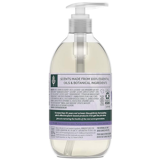 Seventh Generation Hand Soap, Lavender Flower & Mint, 12 oz, 8 Pack (Packaging May Vary)
