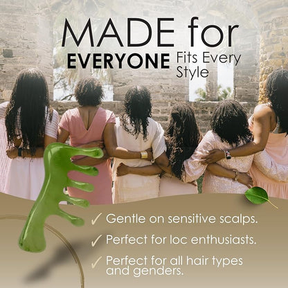 Loc Comb - Scalp Massager | Gua Sha Hair Care Inspired Wide Tooth Comb for Curls - Head Massager for Hair Growth, Hair Detangler for Women, Men By NVLX LABS