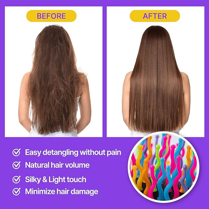 LUCETE Rainbow Volume S Brush(medium)-Detangling Hairbrush with A Mirror-Travel size