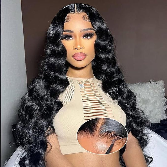4x4 Glueless HD Lace Closure Wig Human Hair Body Wave Lace Closure Wigs Human Hair Pre Plucked Wear And Go Body Wave Wig Human Hair 26 Inch