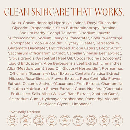 InstaNatural Vitamin C Cleanser Face Wash, Brightens and Reduces Signs of Aging, Fine Lines and Uneven Texture, with Coconut Water and Aloe Vera, 6.7 FL Oz - 3 Pack