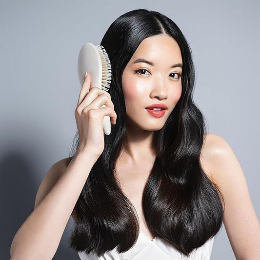 The Hair Edit Cream Finish & Shine Boar Bristle Hair Brush