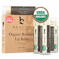 Organic Lip Balm - 4 Pack Beeswax Vanilla Natural Chapstick