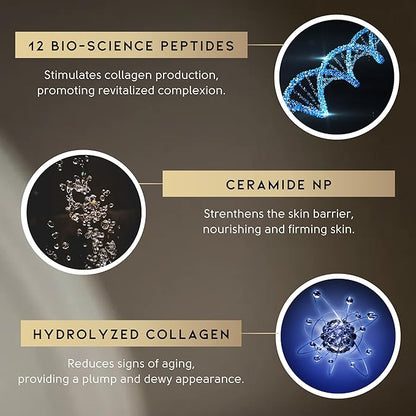 12+ Advanced Peptide Collagen Serum for Wrinkles, Elasticity, Korean skincare Anti-aging concentrated face serum (1 Fl.oz, 30mL)